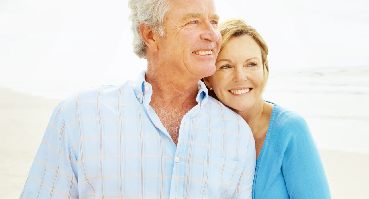 senior couple smiling